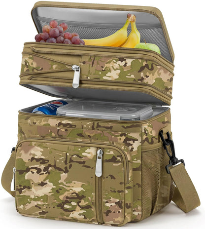 Lunch Bag & Lunch Box for Men Women, Double Deck & Leakproof