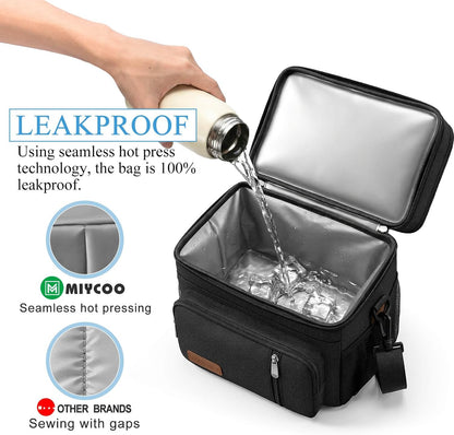 Lunch Bag & Lunch Box for Men Women, Double Deck & Leakproof