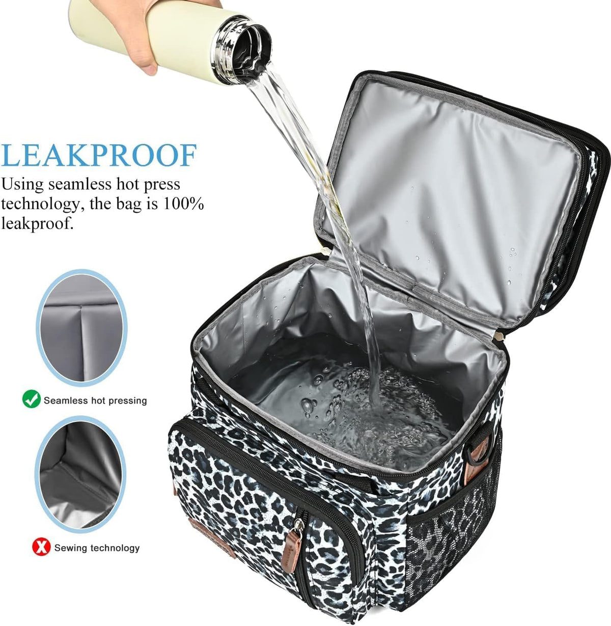 Lunch Bag & Lunch Box for Men Women, Double Deck & Leakproof
