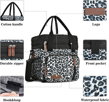 Lunch Bag & Lunch Box for Men Women, Double Deck & Leakproof