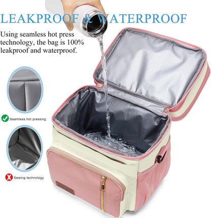 Lunch Bag & Lunch Box for Men Women, Double Deck & Leakproof