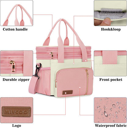Lunch Bag & Lunch Box for Men Women, Double Deck & Leakproof