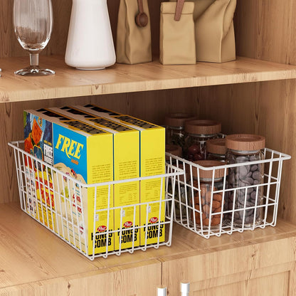 Freezer Organizer Bins, Upright Freezer Basket Drawer Organizer Bins, Better Air Circulation Metal Wire Storage Container Bin For Chest Deep Freezers, Easy Sort & Get Food, 2 Large 2 Medium