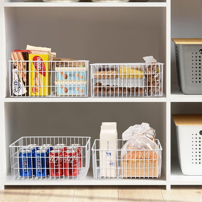 Freezer Organizer Bins, Upright Freezer Basket Drawer Organizer Bins, Better Air Circulation Metal Wire Storage Container Bin For Chest Deep Freezers, Easy Sort & Get Food, 2 Large 2 Medium