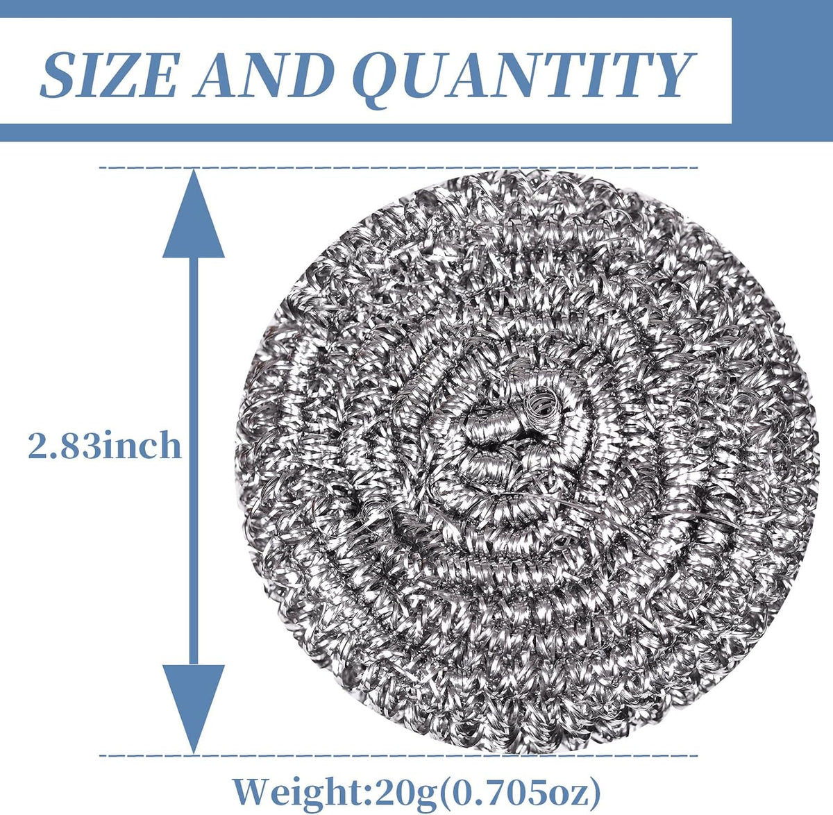 Stainless Steel Scrubber Scrubbing Scouring Pad Sponges Clean Pot Pan and Steel Wool for Kitchen Bathroom