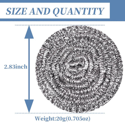 Stainless Steel Scrubber Scrubbing Scouring Pad Sponges Clean Pot Pan and Steel Wool for Kitchen Bathroom