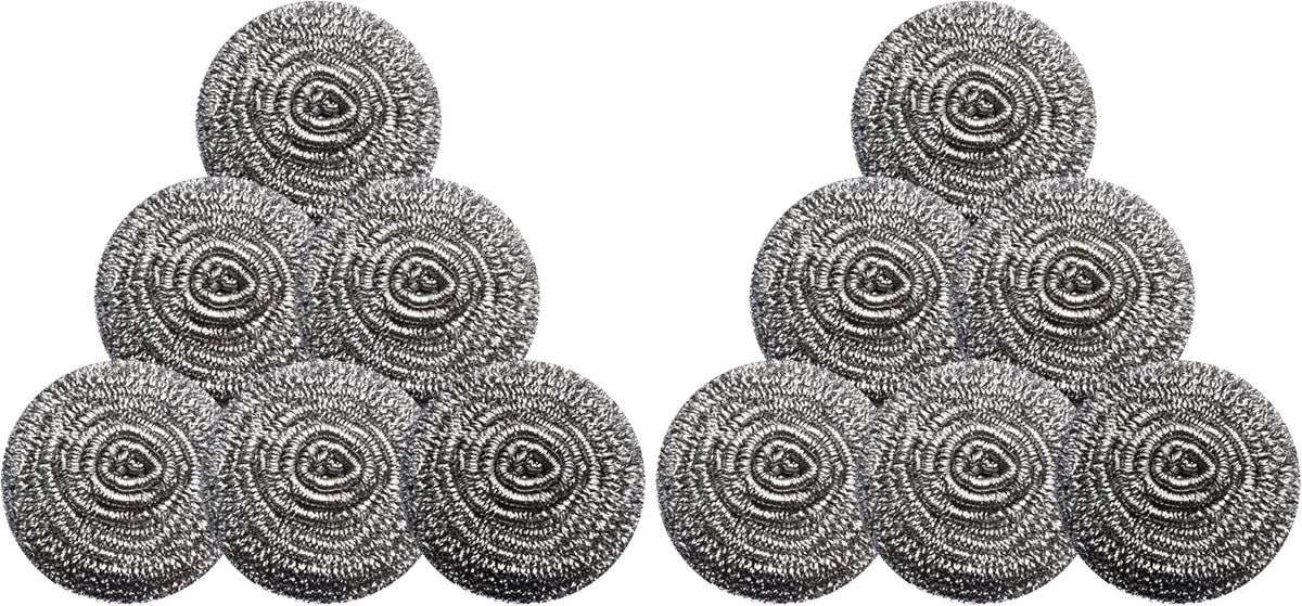 Stainless Steel Scrubber Scrubbing Scouring Pad Sponges Clean Pot Pan and Steel Wool for Kitchen Bathroom