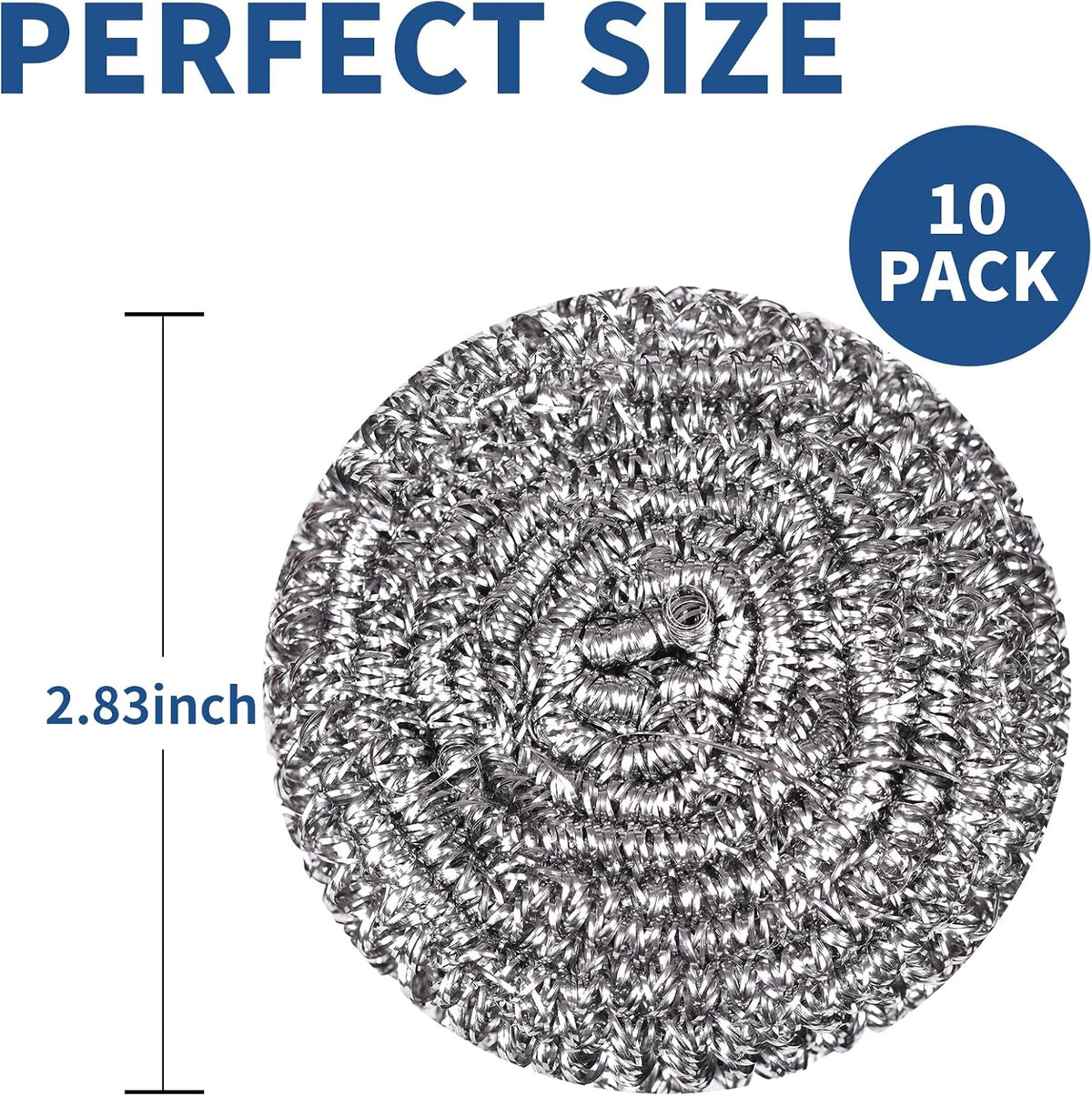 Stainless Steel Scrubber Scrubbing Scouring Pad Sponges Clean Pot Pan and Steel Wool for Kitchen Bathroom