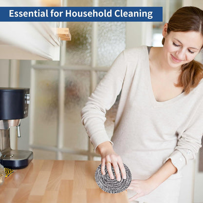 Stainless Steel Scrubber Scrubbing Scouring Pad Sponges Clean Pot Pan and Steel Wool for Kitchen Bathroom
