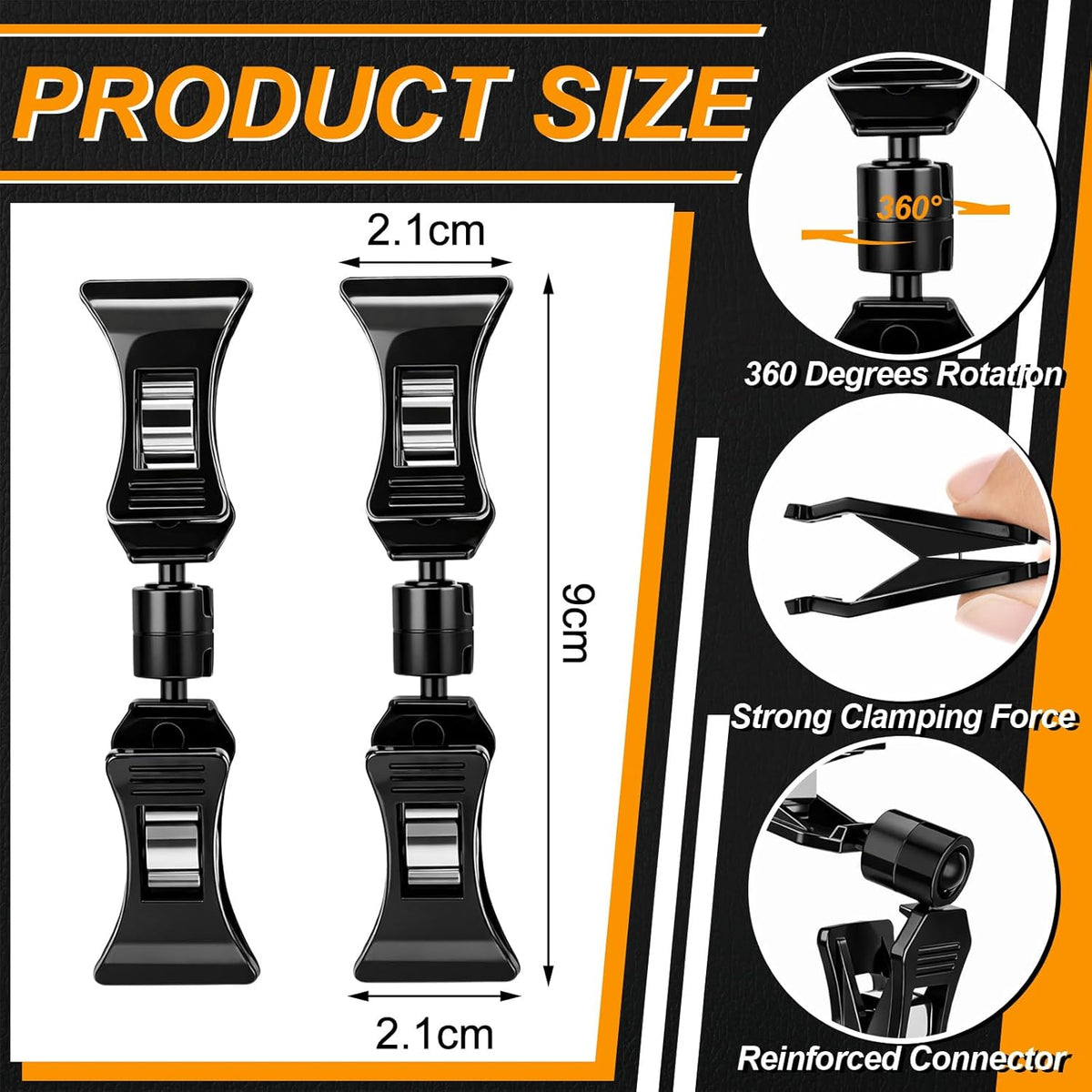 100 Pcs Double Sided Sign Clips Sign Display Mini Clip Clear Adjustable Rotatable Merchandise Clip-on Holder Swivel Plastic Price Tag Clamp Holder Stand for Label Clothing Cards Retail