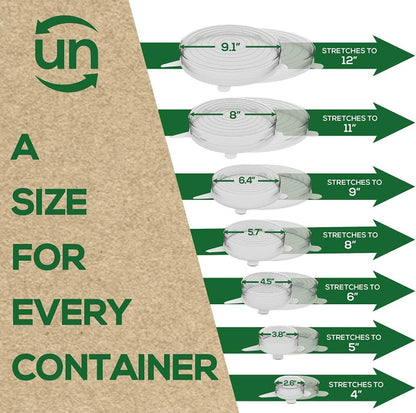 Reusable Silicone Lids (Variety Pack) – Upgrade Your Kitchen Gadgets with Our Covers for Food Storage – Reusable Silicone Stretch Lids and Food Covers for Containers (Pack of 7)