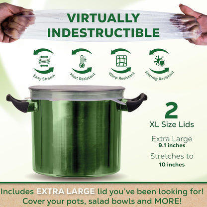 Reusable Silicone Lids (Variety Pack) – Upgrade Your Kitchen Gadgets with Our Covers for Food Storage – Reusable Silicone Stretch Lids and Food Covers for Containers (Pack of 7)