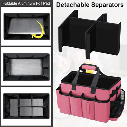 Wearable Large Cleaning Caddy Bag for Housekeeper, Clean Supply Organizer with Adjustable Shoulder, Waist & Handle Straps, Detailing Bag for Kitchen Supplies (Black)