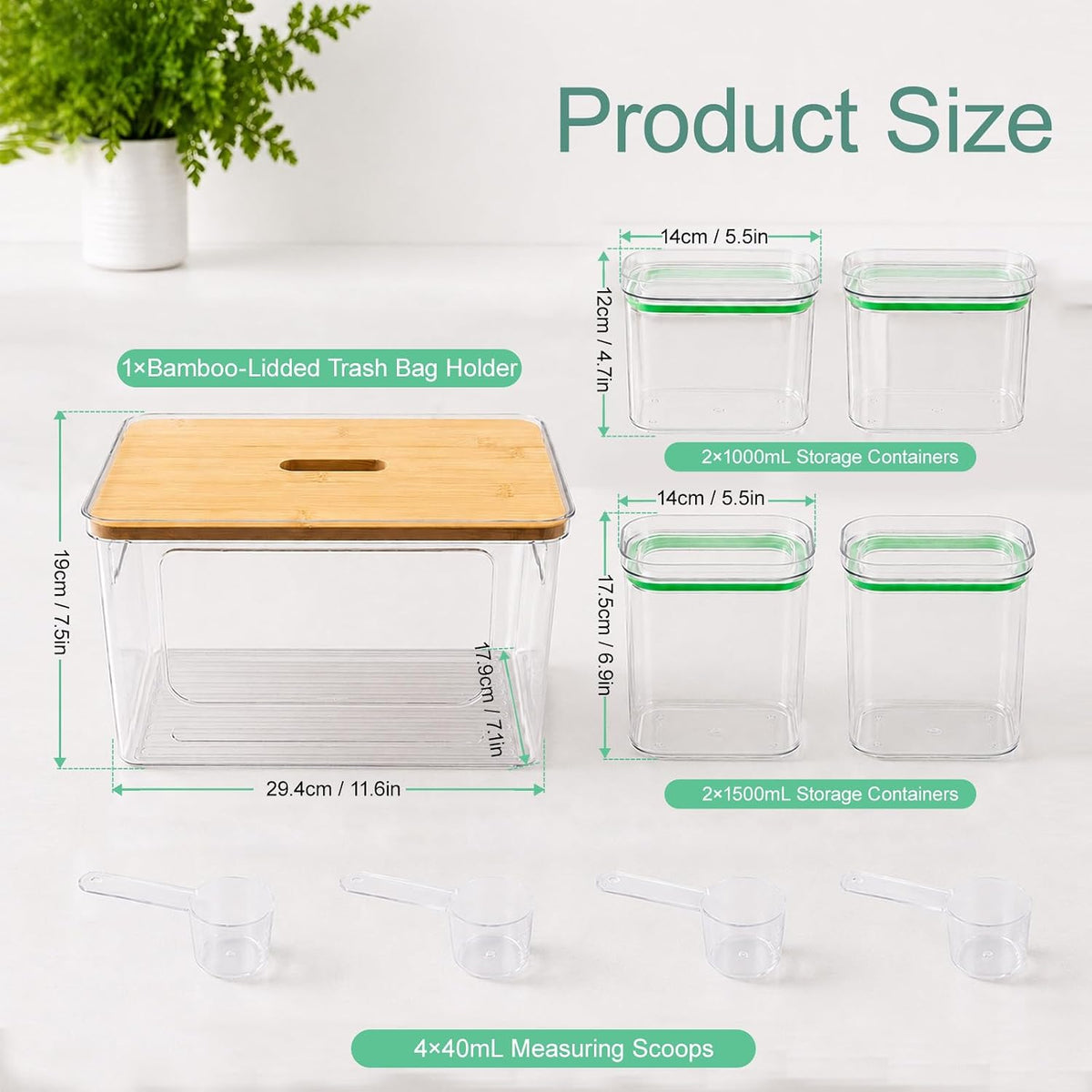 5-in-1 Trash Bag Dispenser, Laundry & Dishwasher Pods Storage Container | Space-Saving Under Sink Garbage Bag Dispenser for 13/30/33 Gallon Bags & Laundry Room Storage. Home Organization Must Haves!