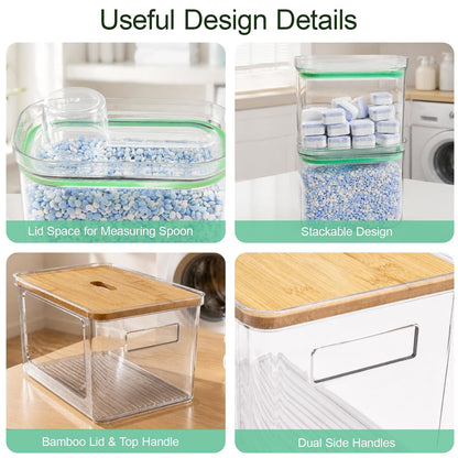 5-in-1 Trash Bag Dispenser, Laundry & Dishwasher Pods Storage Container | Space-Saving Under Sink Garbage Bag Dispenser for 13/30/33 Gallon Bags & Laundry Room Storage. Home Organization Must Haves!