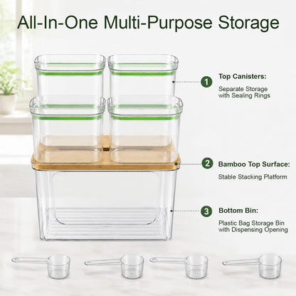 5-in-1 Trash Bag Dispenser, Laundry & Dishwasher Pods Storage Container | Space-Saving Under Sink Garbage Bag Dispenser for 13/30/33 Gallon Bags & Laundry Room Storage. Home Organization Must Haves!