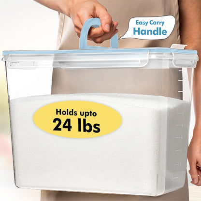 2 PC (11L | 372 oz) Flour Sugar Storage Containers with Spout Lid & Easy Carry Handle - BPA Free Extra Large Airtight Food Storage Containers with Lids - Rice Canisters Sets for Kitchen & Pantry