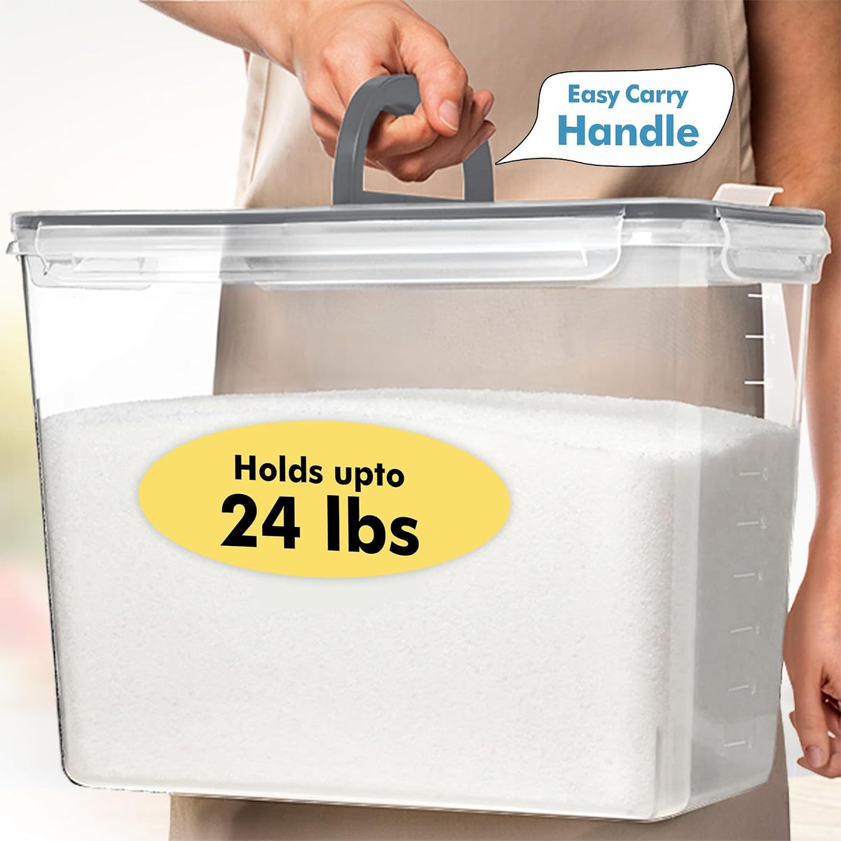 2 PC (11L | 372 oz) Flour Sugar Storage Containers with Spout Lid & Easy Carry Handle - BPA Free Extra Large Airtight Food Storage Containers with Lids - Rice Canisters Sets for Kitchen & Pantry