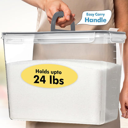 2 PC (11L | 372 oz) Flour Sugar Storage Containers with Spout Lid & Easy Carry Handle - BPA Free Extra Large Airtight Food Storage Containers with Lids - Rice Canisters Sets for Kitchen & Pantry