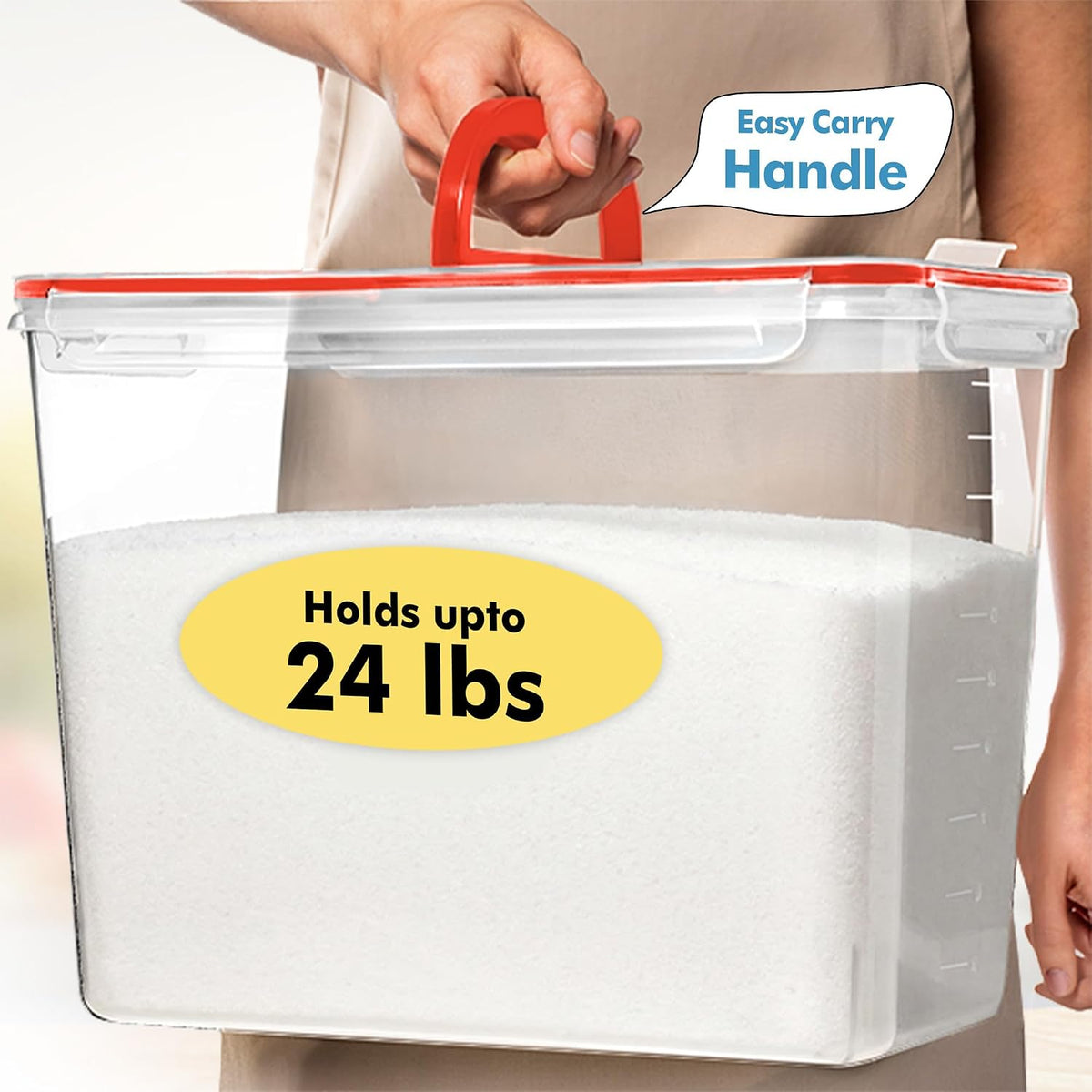2 PC (11L | 372 oz) Flour Sugar Storage Containers with Spout Lid & Easy Carry Handle - BPA Free Extra Large Airtight Food Storage Containers with Lids - Rice Canisters Sets for Kitchen & Pantry