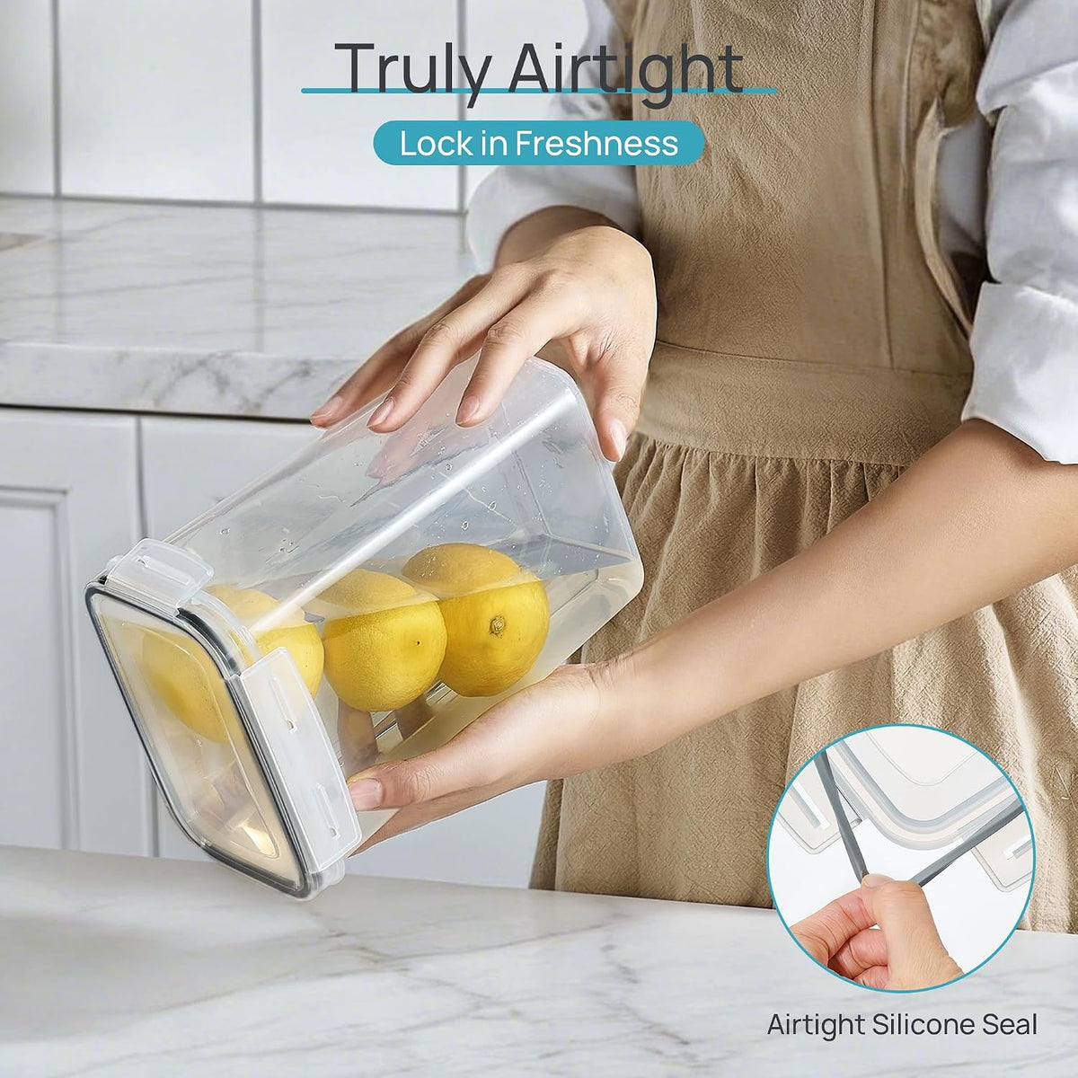 Airtight Food Storage Containers with Lids, 24 pcs, Black
