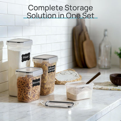 Airtight Food Storage Containers with Lids, 24 pcs, Black