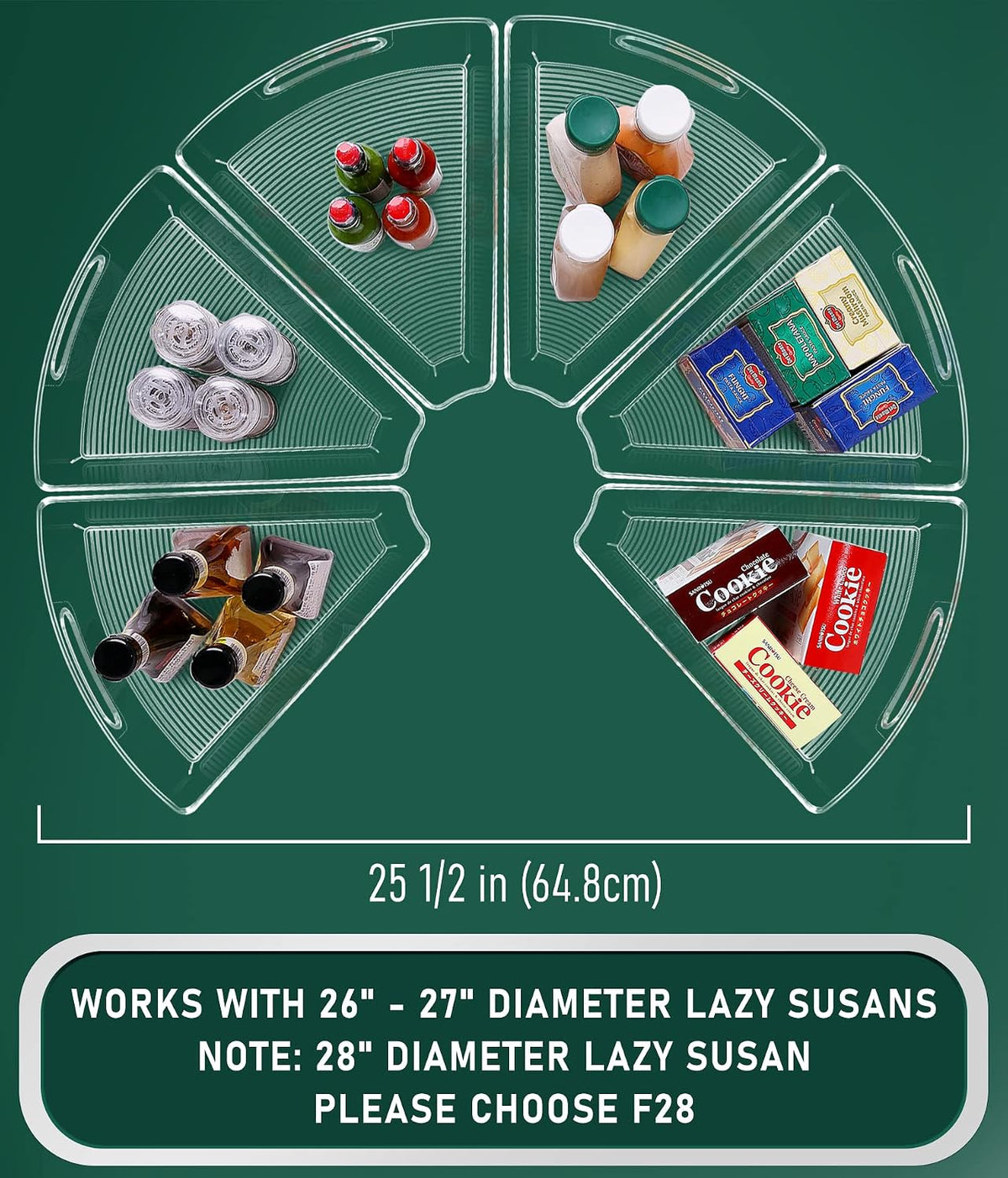 Lazy Susan Cabinet Organizer Bins for 26"/ 28"/ 32" Diameter