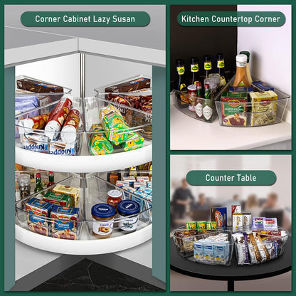 Lazy Susan Cabinet Organizer Bins for 26"/ 28"/ 32" Diameter