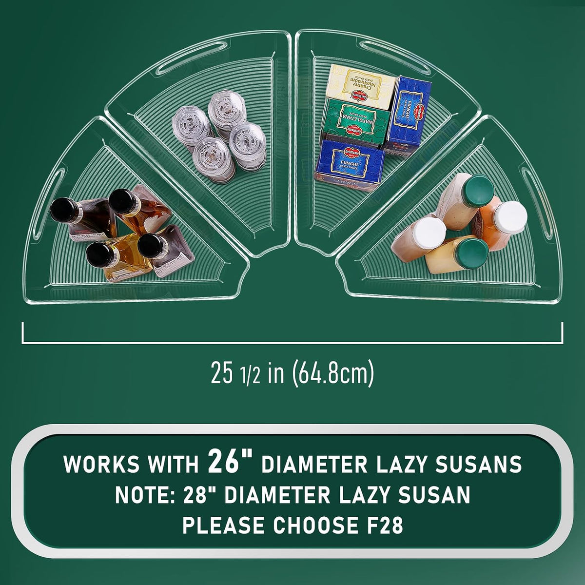 Lazy Susan Cabinet Organizer Bins for 26"/ 28"/ 32" Diameter