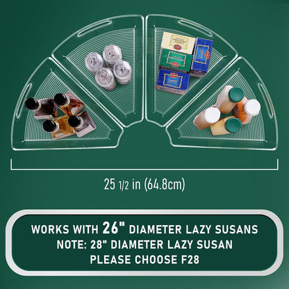 Lazy Susan Cabinet Organizer Bins for 26"/ 28"/ 32" Diameter