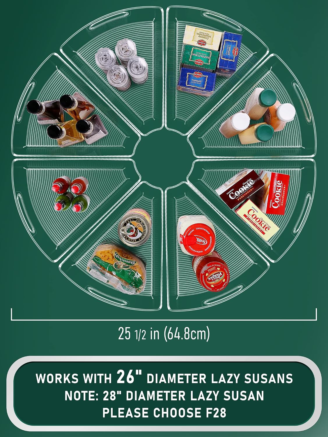 Lazy Susan Cabinet Organizer Bins for 26"/ 28"/ 32" Diameter