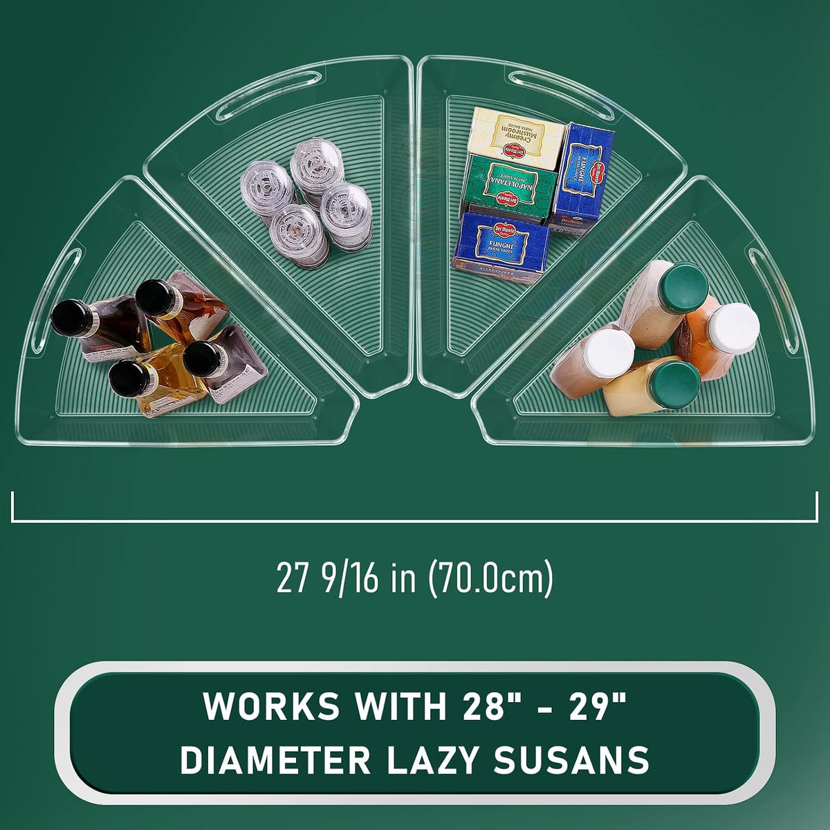 Lazy Susan Cabinet Organizer Bins for 26"/ 28"/ 32" Diameter