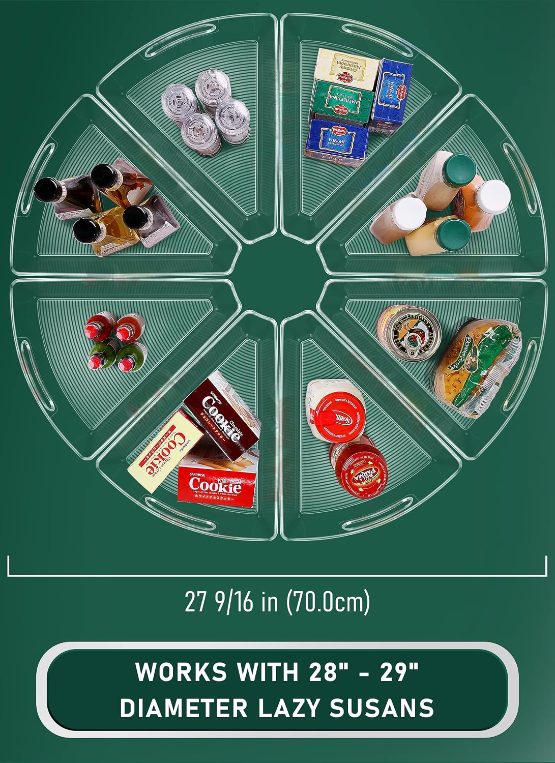 Lazy Susan Cabinet Organizer Bins for 26"/ 28"/ 32" Diameter