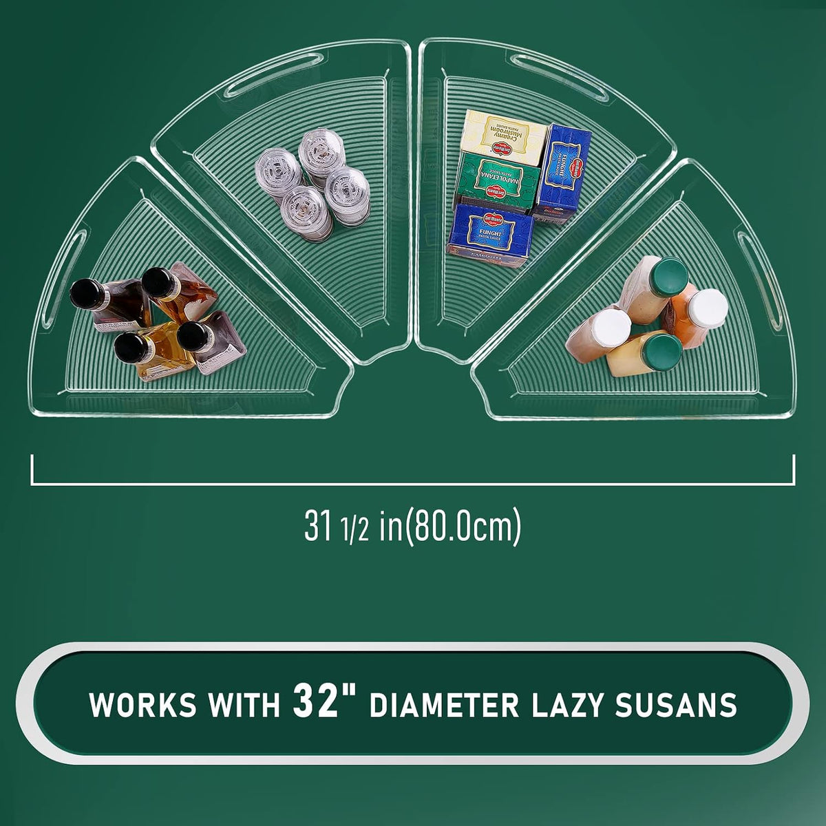 Lazy Susan Cabinet Organizer Bins for 26"/ 28"/ 32" Diameter