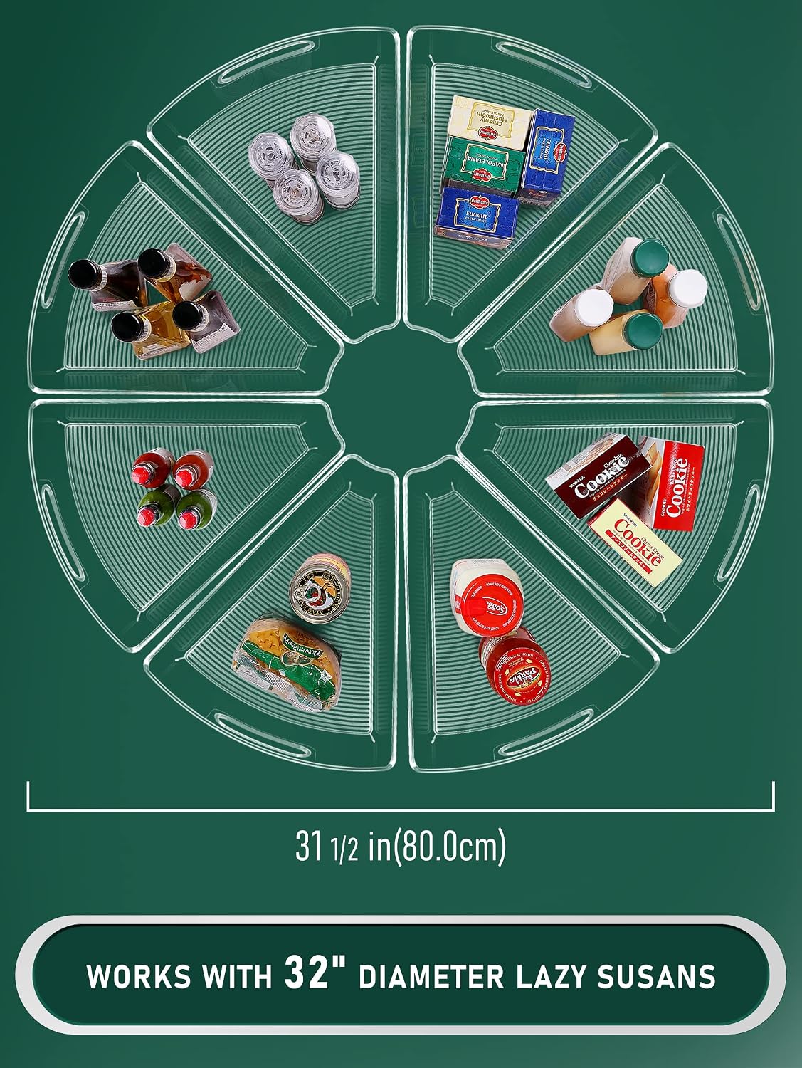 Lazy Susan Cabinet Organizer Bins for 26"/ 28"/ 32" Diameter