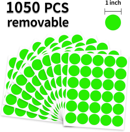 1 Inch Clear Transparent Round Waterproof Sticker,Envelope Tab Sealer and Retail Package Round Clear Seal Labels Self Adhesive Stickers,1050 Labels Per Bag