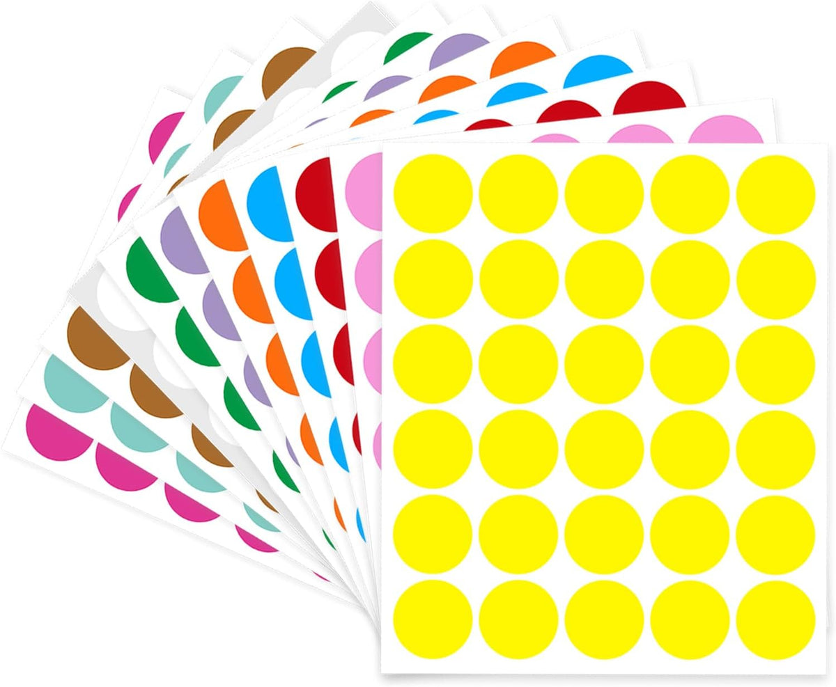 1 Inch Clear Transparent Round Waterproof Sticker,Envelope Tab Sealer and Retail Package Round Clear Seal Labels Self Adhesive Stickers,1050 Labels Per Bag