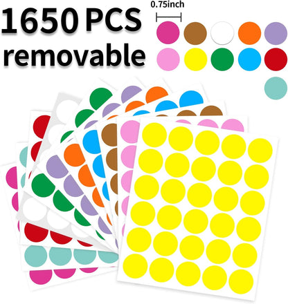 1 Inch Clear Transparent Round Waterproof Sticker,Envelope Tab Sealer and Retail Package Round Clear Seal Labels Self Adhesive Stickers,1050 Labels Per Bag