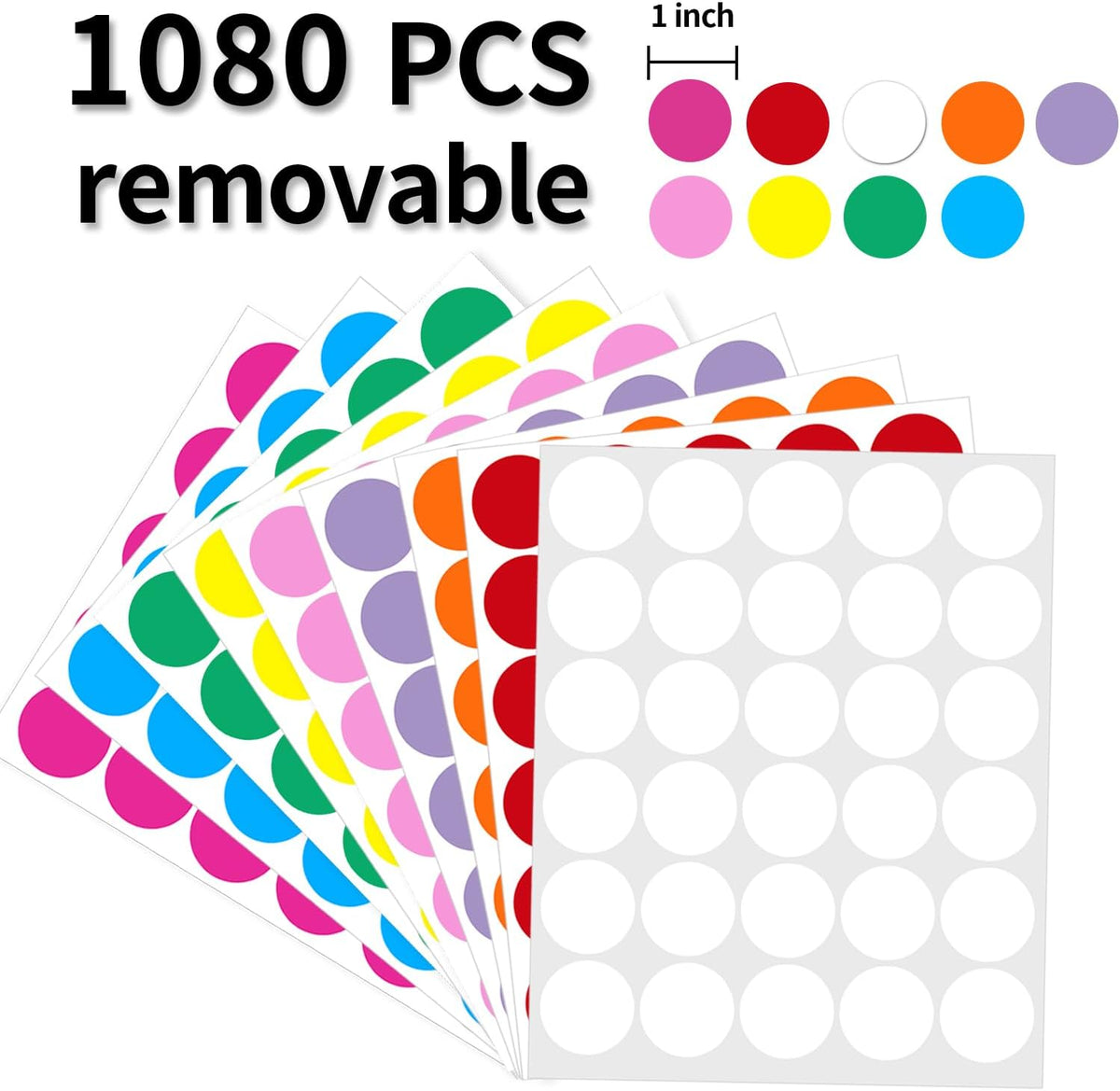 1 Inch Clear Transparent Round Waterproof Sticker,Envelope Tab Sealer and Retail Package Round Clear Seal Labels Self Adhesive Stickers,1050 Labels Per Bag