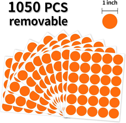 1 Inch Clear Transparent Round Waterproof Sticker,Envelope Tab Sealer and Retail Package Round Clear Seal Labels Self Adhesive Stickers,1050 Labels Per Bag