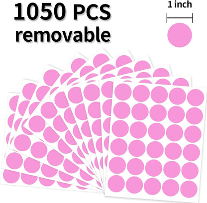 1 Inch Clear Transparent Round Waterproof Sticker,Envelope Tab Sealer and Retail Package Round Clear Seal Labels Self Adhesive Stickers,1050 Labels Per Bag