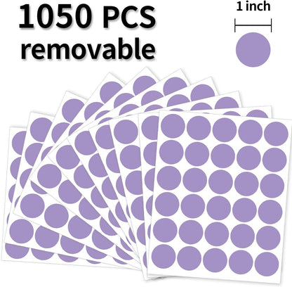 1 Inch Clear Transparent Round Waterproof Sticker,Envelope Tab Sealer and Retail Package Round Clear Seal Labels Self Adhesive Stickers,1050 Labels Per Bag