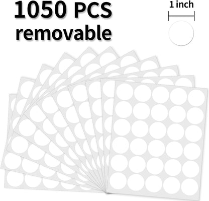 1 Inch Clear Transparent Round Waterproof Sticker,Envelope Tab Sealer and Retail Package Round Clear Seal Labels Self Adhesive Stickers,1050 Labels Per Bag
