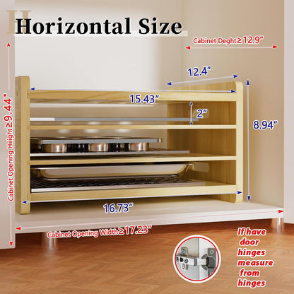 7 Tier Wooden Tray Dividers for Cabinets | Baking Cookie Sheet Organizer, Vertical/Horizontal Cabinet Dividers for Pots, Cutting Board, Kitchen Organizers and Storage
