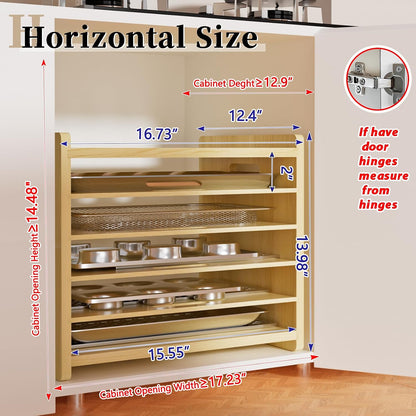 7 Tier Wooden Tray Dividers for Cabinets | Baking Cookie Sheet Organizer, Vertical/Horizontal Cabinet Dividers for Pots, Cutting Board, Kitchen Organizers and Storage