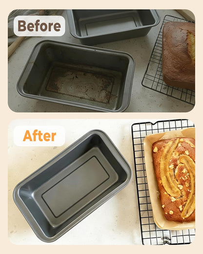 100 Pcs Loaf Pan Liners for Baking Bread 9x5 Inch, Bread Pan Liners with Cardboard Formers, Non-Stick Pre Cut Unbleached Parchment Paper for Loaf Pan