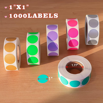 1 inch Round Clear Circle Dot Sticker 1000pcs Transparent Adhesive Label | 2.5cm Sticky Dots Label for Envelope, Cosmetic Box, Gift Bag, Translucent Wafer Package Seals, Safe Material