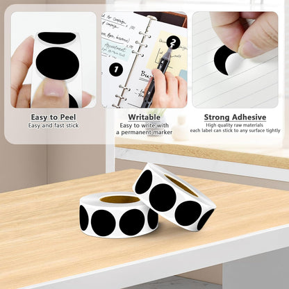 1 inch Round Clear Circle Dot Sticker 1000pcs Transparent Adhesive Label | 2.5cm Sticky Dots Label for Envelope, Cosmetic Box, Gift Bag, Translucent Wafer Package Seals, Safe Material