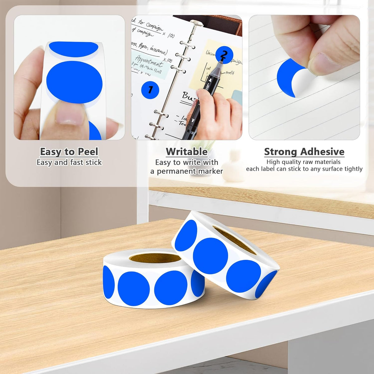 1 inch Round Clear Circle Dot Sticker 1000pcs Transparent Adhesive Label | 2.5cm Sticky Dots Label for Envelope, Cosmetic Box, Gift Bag, Translucent Wafer Package Seals, Safe Material