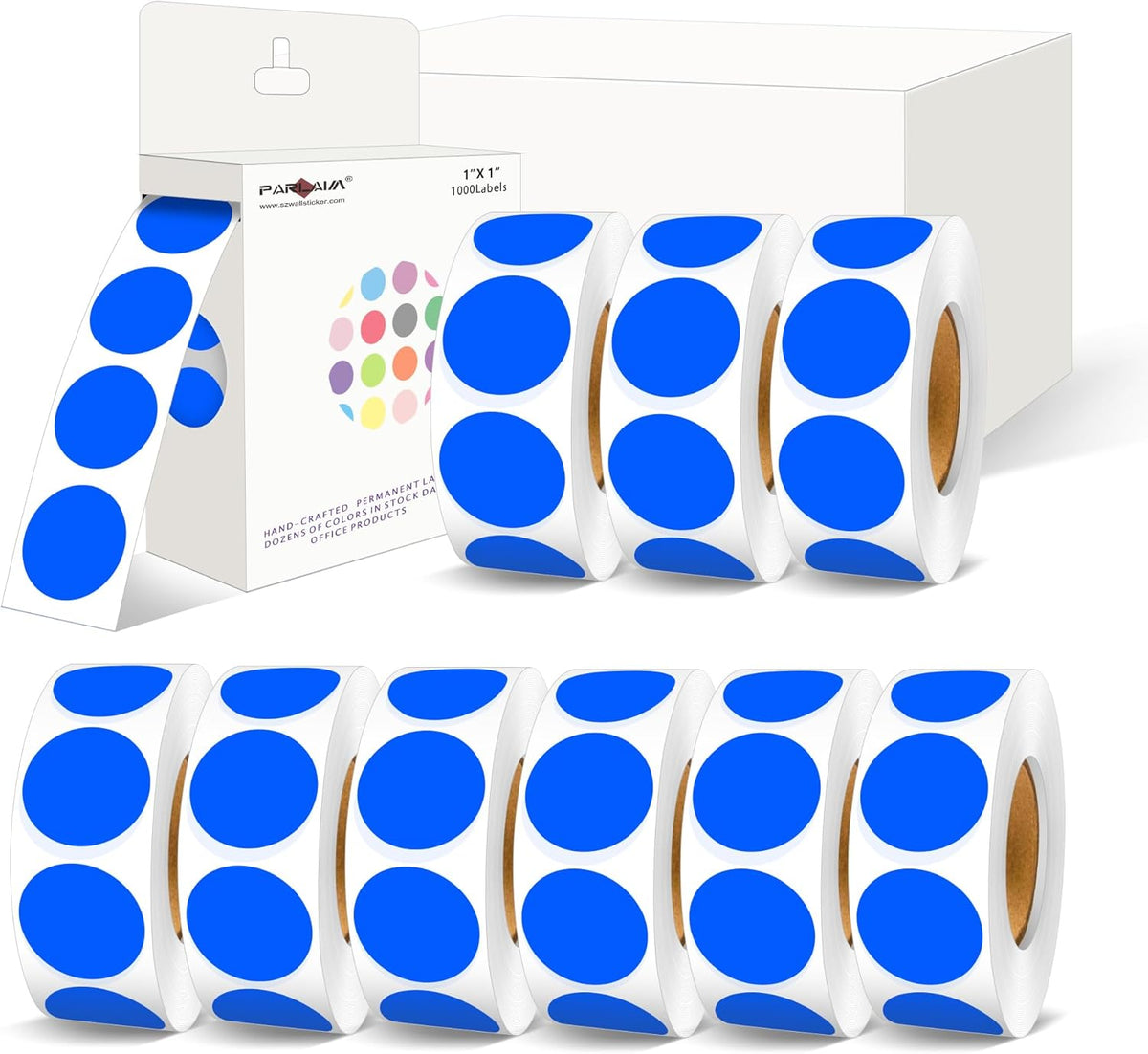 1 inch Round Clear Circle Dot Sticker 1000pcs Transparent Adhesive Label | 2.5cm Sticky Dots Label for Envelope, Cosmetic Box, Gift Bag, Translucent Wafer Package Seals, Safe Material
